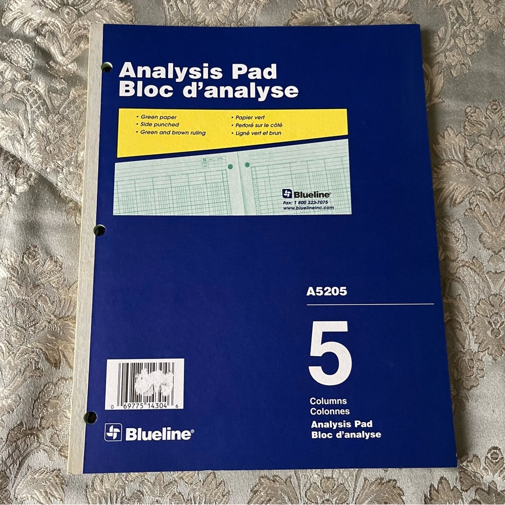 🔸3/$20🔸NWT-Blueline Analysis Pad~50 Sheets-10-7/8-Inch x 8-1/2-Inch